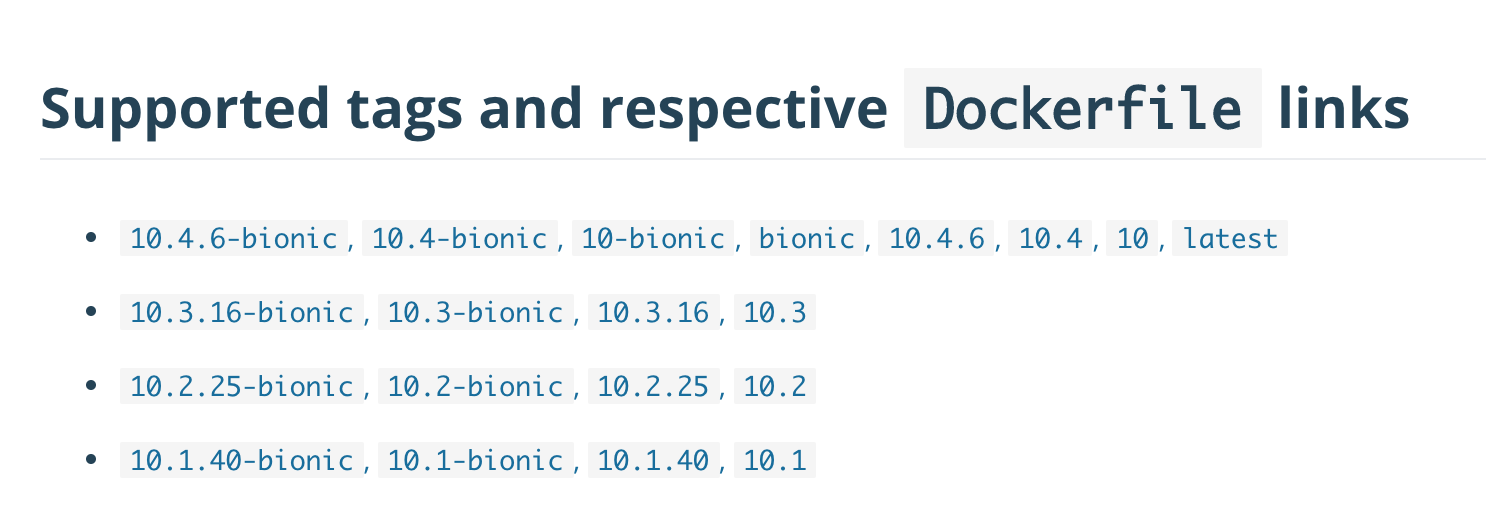 Mariadb docker containers